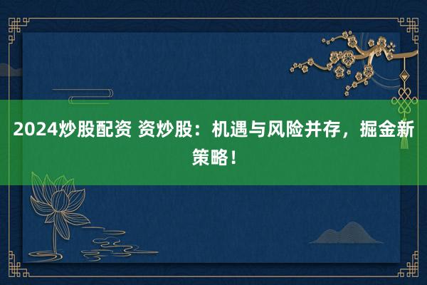 2024炒股配资 资炒股：机遇与风险并存，掘金新策略！
