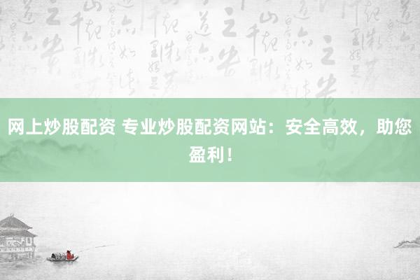网上炒股配资 专业炒股配资网站：安全高效，助您盈利！