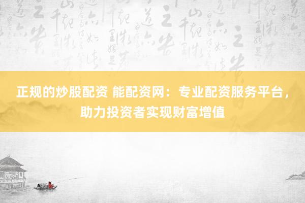 正规的炒股配资 能配资网：专业配资服务平台，助力投资者实现财富增值