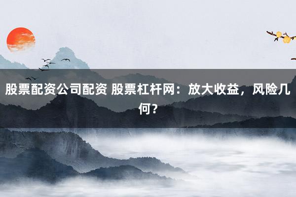 股票配资公司配资 股票杠杆网:放大收益,风险几何?