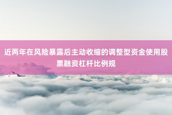 近两年在风险暴露后主动收缩的调整型资金使用股票融资杠杆比例规