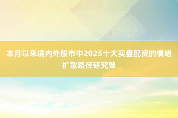 本月以来境内外股市中2025十大实盘配资的情绪扩散路径研究聚