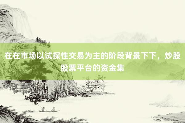 在在市场以试探性交易为主的阶段背景下下，炒股股票平台的资金集