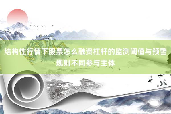 结构性行情下股票怎么融资杠杆的监测阈值与预警规则不同参与主体